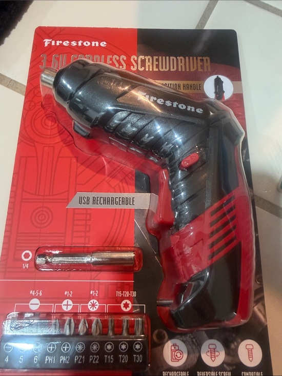 Firestone Other - Firestone 3.6V Cordless Screwdriver in Black and Red